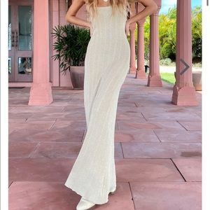 VRG GRL Gold Dust Woman Knit Maxi Dress // Gold